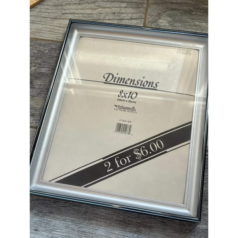 Intercraft Dimensions Silver New 8 x 10 Photo Frame Retro USA Vintage 90s Holder